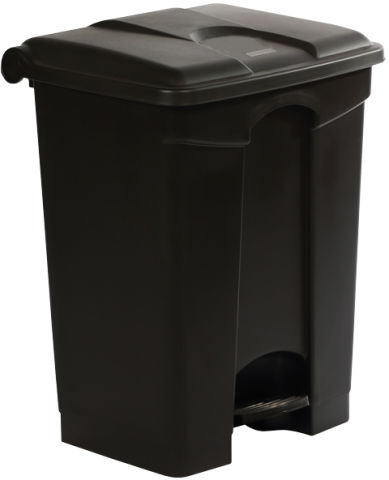 Antibakterieller Treteimer 70L, aus 70% recyceltem Kunststoff Farbe schwarz