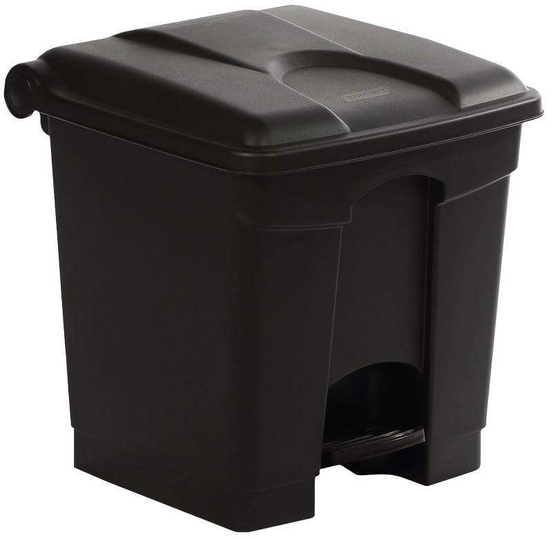 Antibakterieller Treteimer 30L, aus 70% recyceltem Kunststoff Farbe schwarz