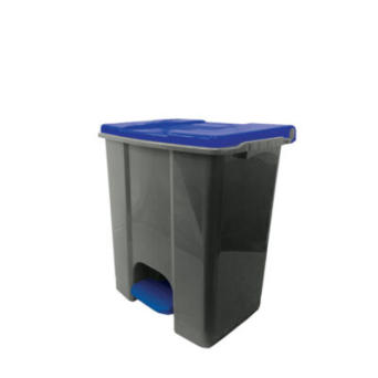 ECO CONTI, mobiler Abfallbehälter mit Pedal 60L grau-gelb